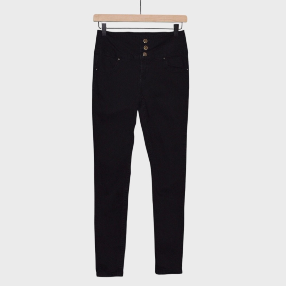 Boy London High Rise Button Skinny‎ Jeans Stretch Denim